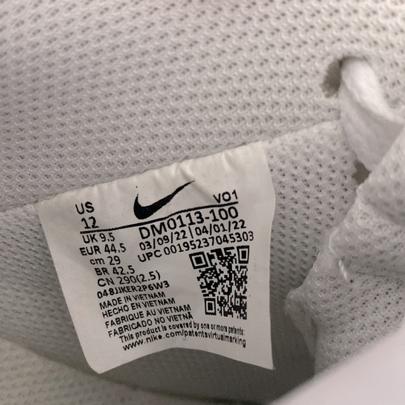 Nike Court Vision Alta Women’s shoe size 12 Solid White - Picture 6 of 7